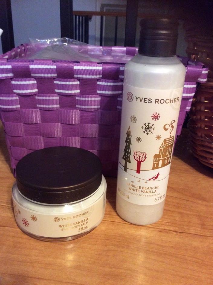 Yves Rocher white vanilla body balm 150 ml & shower gel 200 ml LOT NEW limited