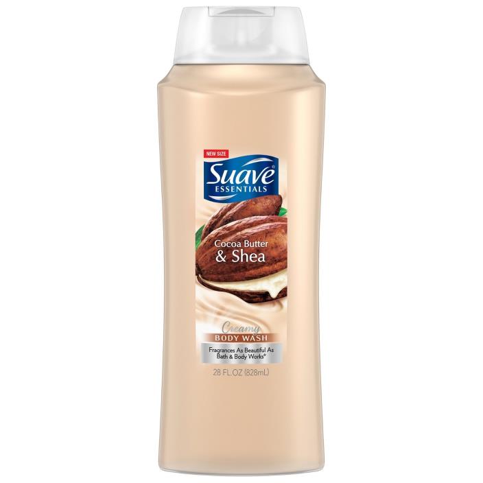 Suave Essentials Body Wash Creamy Cocoa Butter and Shea 28 oz. FREE SHIPPING