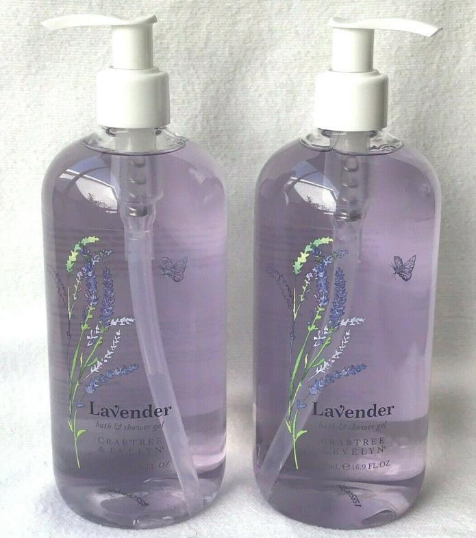 Crabtree & Evelyn ~ Lavender ~ Bath & Shower Gel - Set of 2 ~ 16.9 oz each ~ NEW