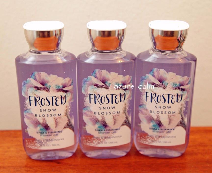 Bath and Body Works FROSTED SNOW BLOSSOM Shower Gel Wash x 3