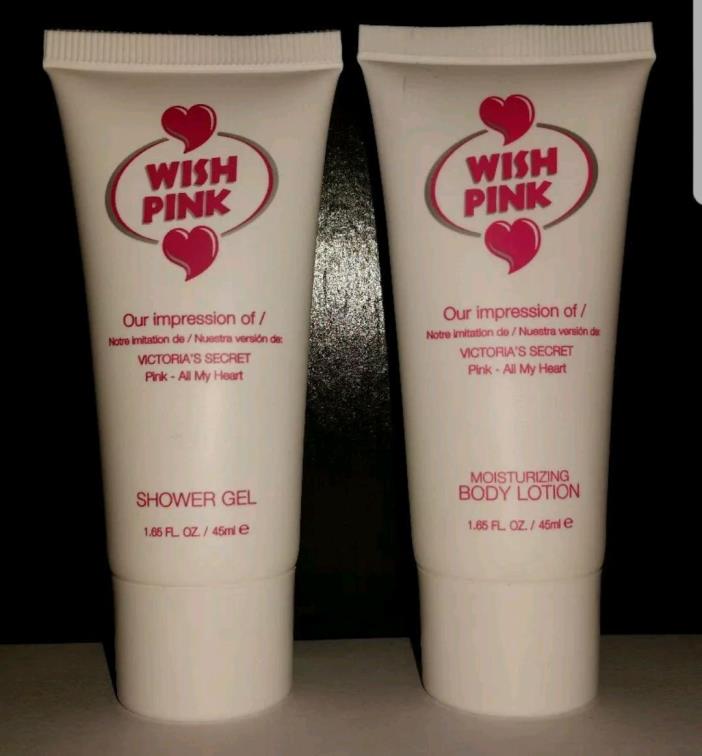 WISH PINK Shower Gel and Body Lotion Set 1.65 FL OZ EACH