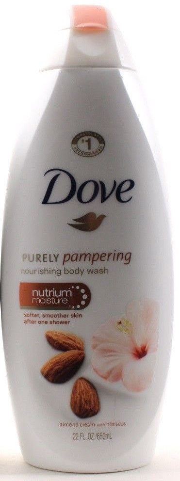 1 Dove Purely Pampering Nourishing Body Wash Almond Cream with Hibiscus 22oz