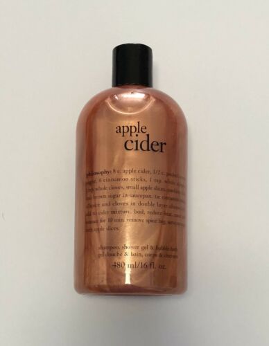 Philosophy Apple Cider 3 in 1 Shampoo Shower Gel Bubble Bath 16 oz New