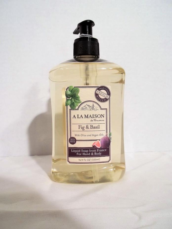 A La Maison Fig & Basil Hand & Body Liquid Soap-16 Oz.-French Milled-500ml