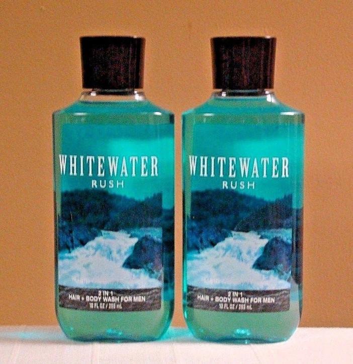 Lot of 2 Bath Body Works Whitewater Rush for Men 2 in 1 Hair and Body Wash