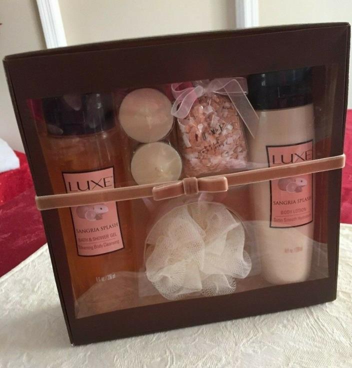 Luxe Collection Sangria Splash Bath and Shower Gel Set  8oz. With Bow in Box