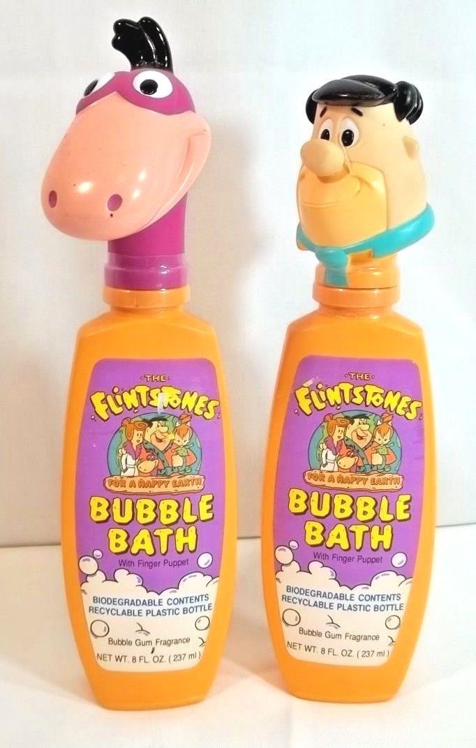 The Flinstones Fred Dino Bubble Bath 1991 Finger Puppet Bubble Gum Scent Vintage
