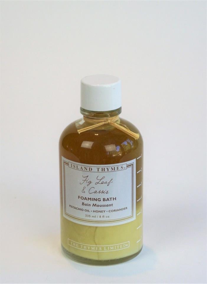 Thymes Island Fig Leaf & Cassis Foaming Bath Pistachio Oil Honey Coriander 8 oz