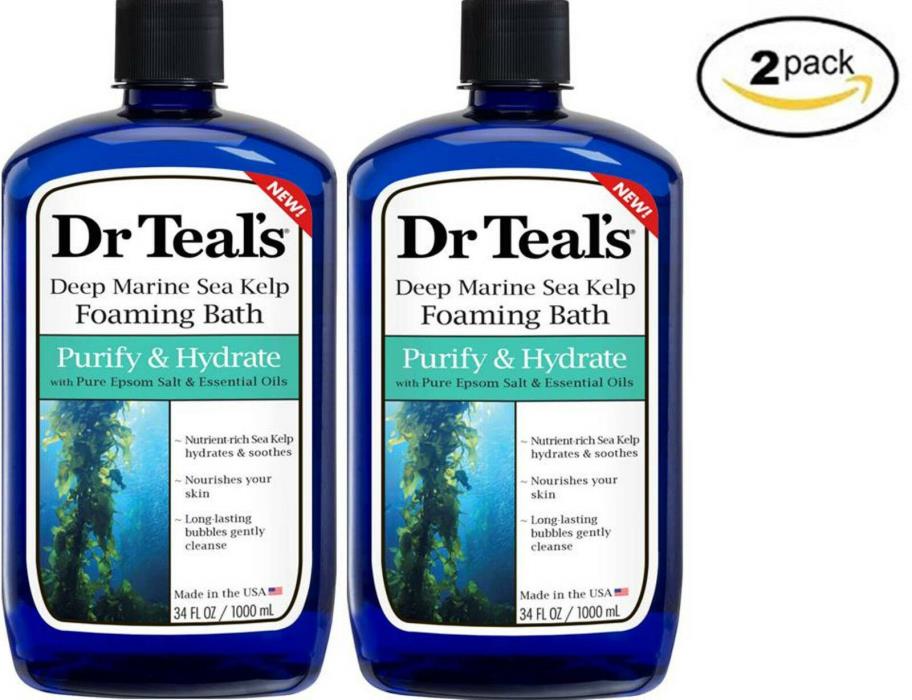 Dr Teal's Deep Marine Sea Kelp Foaming Bath 34 fl.oz. Pack of 2