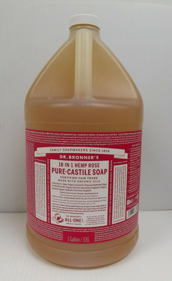 Dr. Bronner's Pure-Castile Liquid Soap - Rose, 1 Gallon