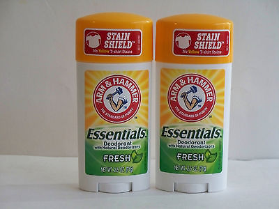 ( 2 ) Arm & Hammer Essentials Natural Deodorant Fresh - 2.5 oz/ea