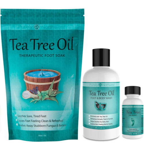 Purely Northwest Foot and Toenail Kit with 16 oz Tea Tree Oil Foot Soak, 9 fl oz
