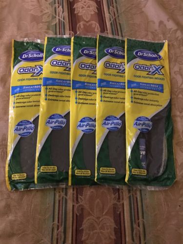 Dr Scholls Odor-X Fighting Insoles With SweatMax Tecnology (Lot Of 5)