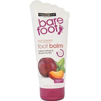 Freeman Bare Foot Softening Foot Balm, Peppermint & Plum 5.30 oz (Pack of 3)