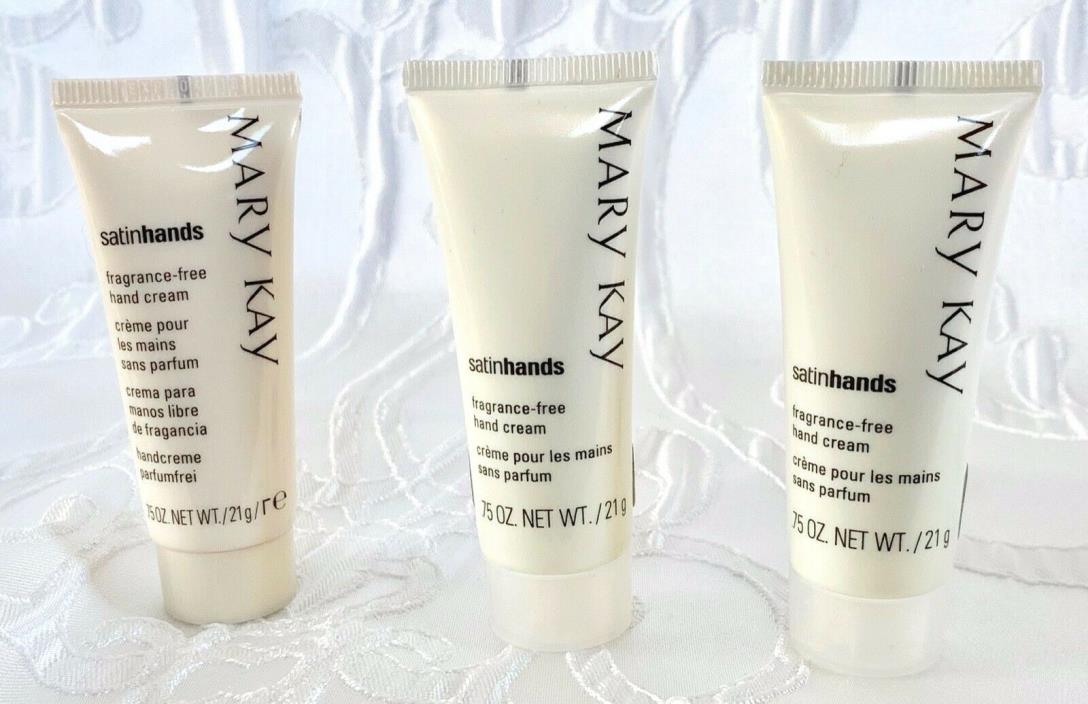 2 Mary Kay SATIN HANDS Hand Cream Lotion FRAGRANCE FREE Travel Purse Size TWO