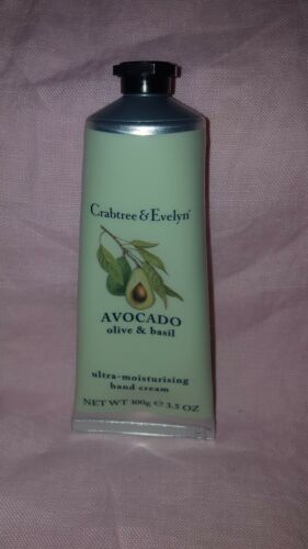 Crabtree & Evelyn 3.5oz 100g Avacado oil and Basil Hand Cream NWOB