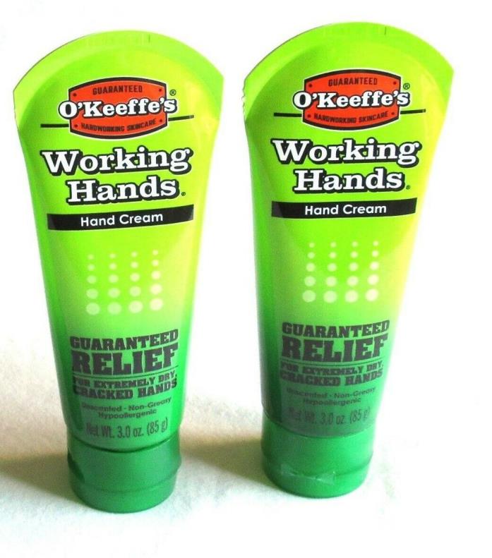 2x 3oz Tube O'Keefe's Working Hands Hand Cream Extremely Dry Cracked Unscented