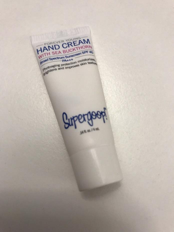 Supergoop Hand Cream with sea buckthorn spf 40 sunscreen 0.14 oz sample NWOB