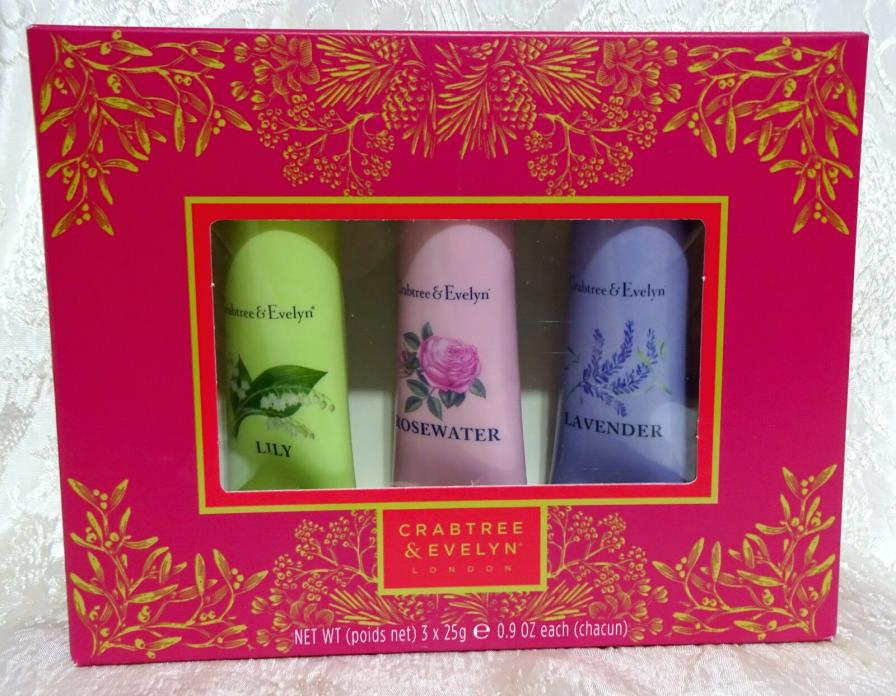 Crabtree & Evelyn Hand Therapy 3 pack 0.9 oz Each, Lavender, Rosewater & Lily
