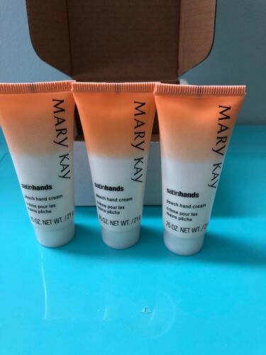 NEW MARY KAY TRAVEL SIZE PEACH SATIN HANDS HAND CREAM LOT OF 3 SHIPS FAST!