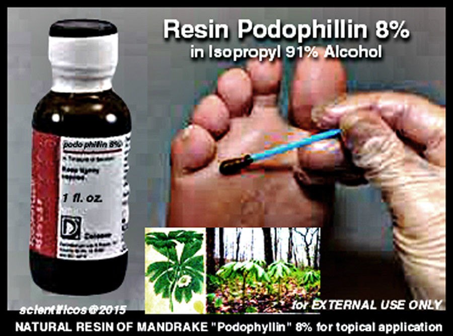 8% Podophyllin Resin in 30ml 91% Isopropyl Alcohol Mandrake Root for topical use