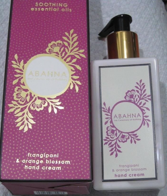 Abahna Frangipani & Orange Blossom Hand Cream 8.5 oz / 250 mls  NEW