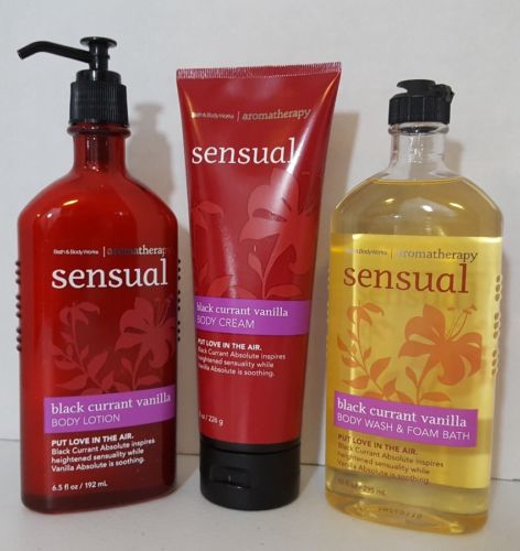 Bath and Body Works Sensual Black Currant Vanilla Gift Set Lotion, Cream, Shower