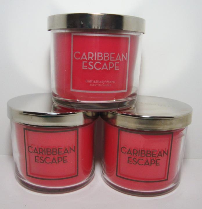 Bath & Body Works Caribbean Escape 4 Oz Candle Lot Of 3