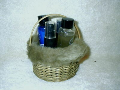 Bath and Body Works Lavender Vanilla Sleep Gift Set Fur Basket 4 Small Bottles