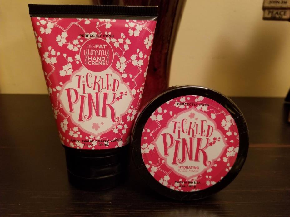 Perfectly Posh ~ TICKLED PINK ~ BFYHC & FACE MASK LOT ~ NEW|SEALED *RARE & HTF*