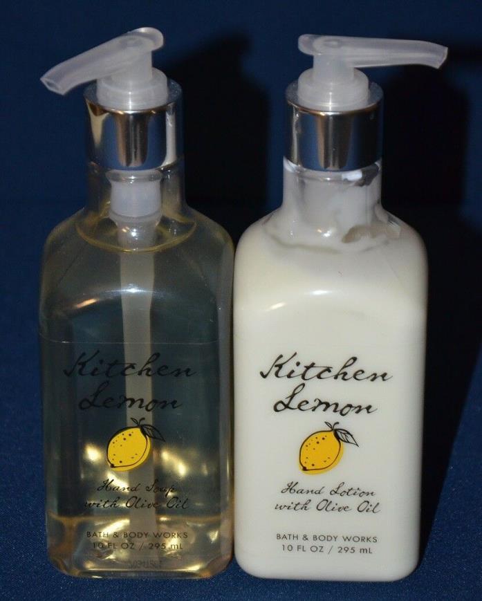 Bath and & Body Works Kitchen Lemon Hand Soap & Lotion, Set 10oz Lot of 2
