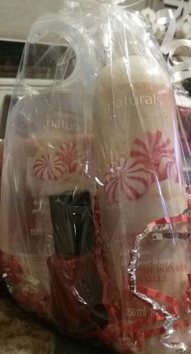 AVON NATURALS PEPPERMINT & VANILLA SHOWER GEL LOTION & RED NAIL POLISH NEW