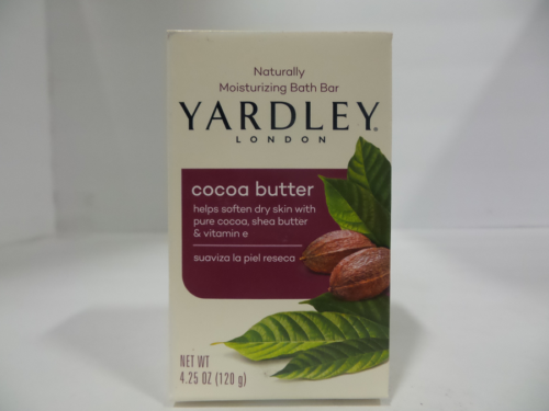 Yardley Soap Bar Cocoa Butter 4.25 oz Naturally Moisturizing Bath Bar Pack of 5