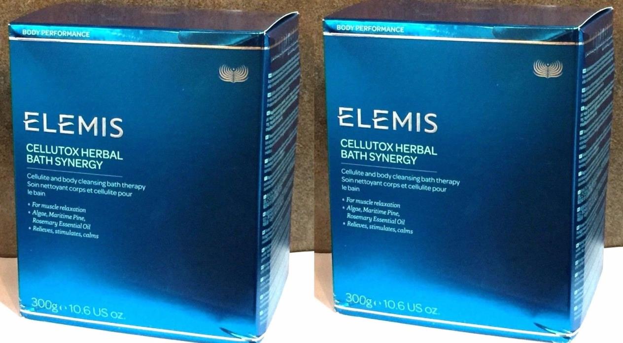 Set of 2 Elemis Cellutox Herbal Bath Synergy - 10.6oz / 300g - 10 packets NIB
