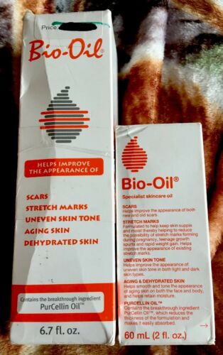 2 Bio-oil Scar Skin Care With Purcellin Oil 6.7oz & 2oz BRAND NEW Bottles!
