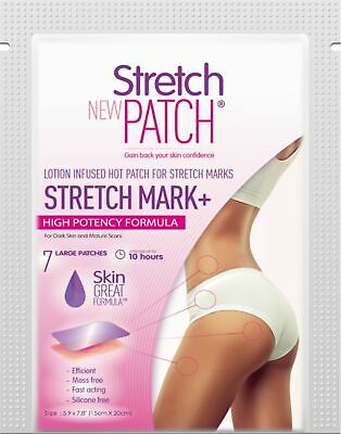 StretchPatch+ HIGH POTENCY Formula, Lotion Infused Hot Patch for Stretch Marks