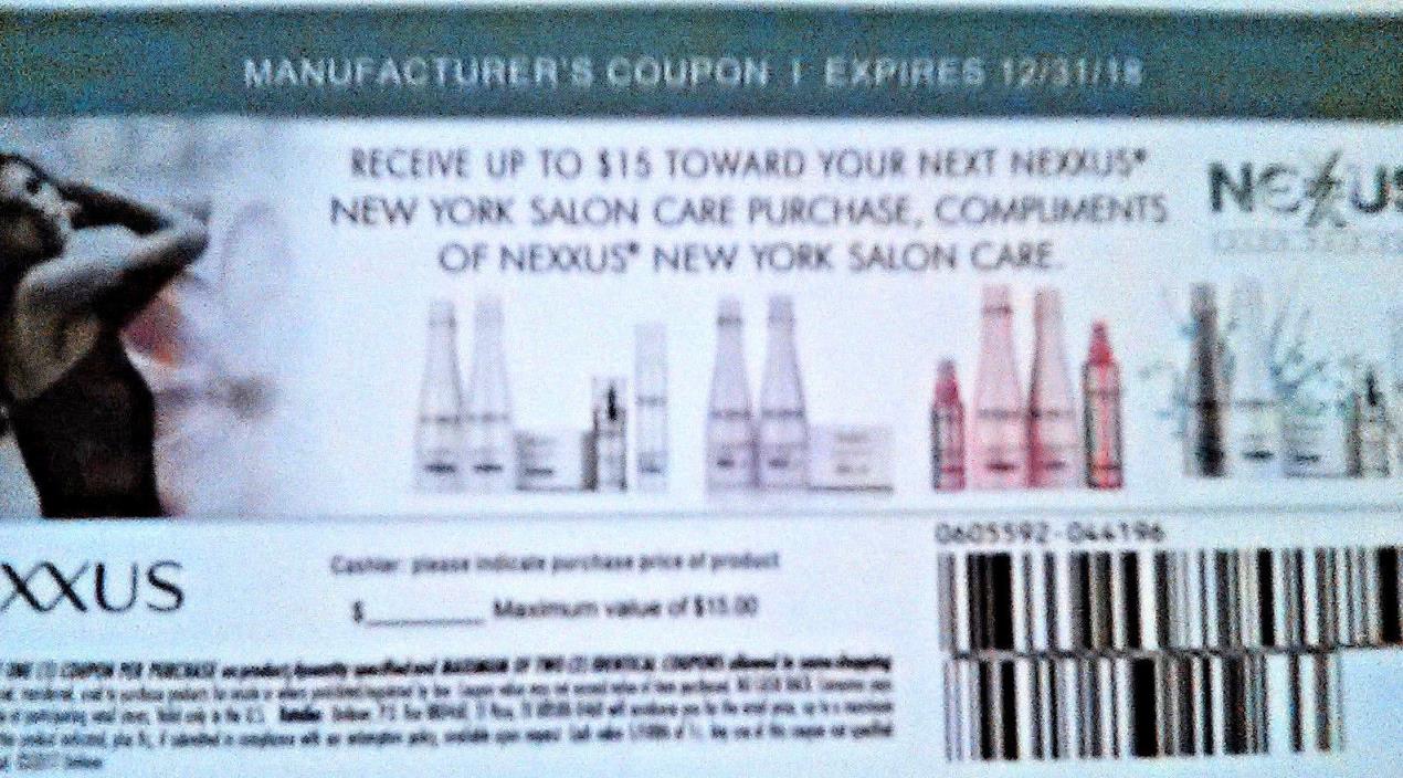 Nexxus manufacturer coupons