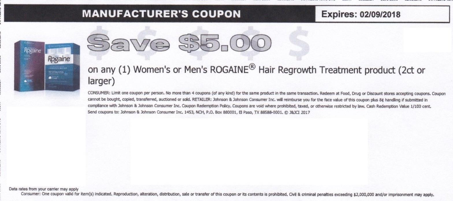 Coupon $5 Rogaine