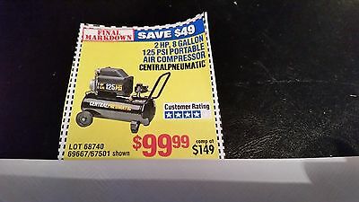 HARBOR FREIGHT TOOLS coupon ...2 HP, 125 PSI Air Compressor ..... Coupon Only
