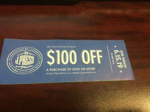 J. Press Coupon $100 Off $500 Exp 6/15/2019