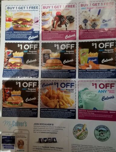 Culvers Coupons Expire 4/21/19