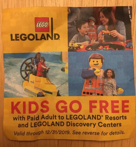 Lego Land LegoLand Coupon No Cost Child Ticket w/ Adult Ticket Purchase