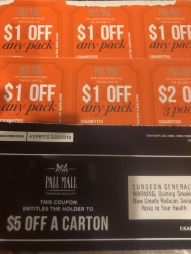 $12 off Pall Mall Cigarettes - Coupons expire 2/28