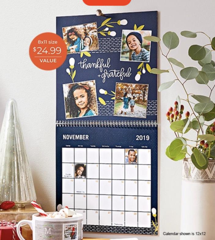 Shutterfly 8×11 Wall Calendar coupon valid till 1/31/2019