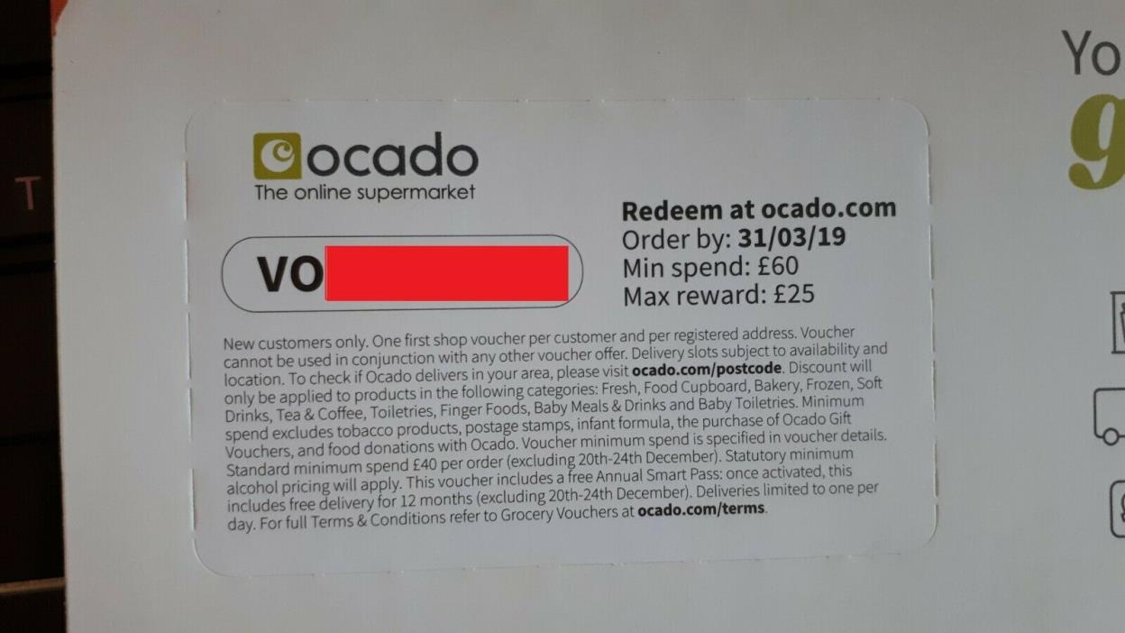 I will sell 2 pieces. coupon. for products from ocado.com