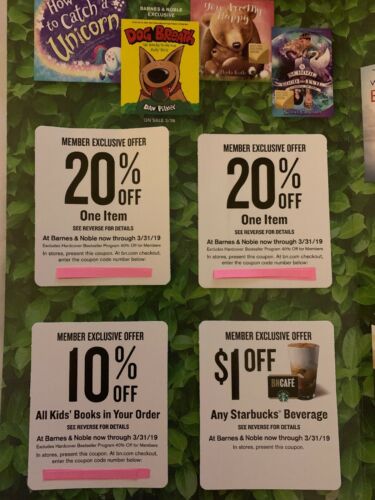 Barnes and Noble 4 Pack Coupon expires 3/31/19