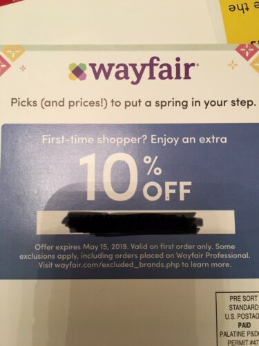 WAYFAIR Coupon - 10% Off Your First Order - Expires 5/15/2019