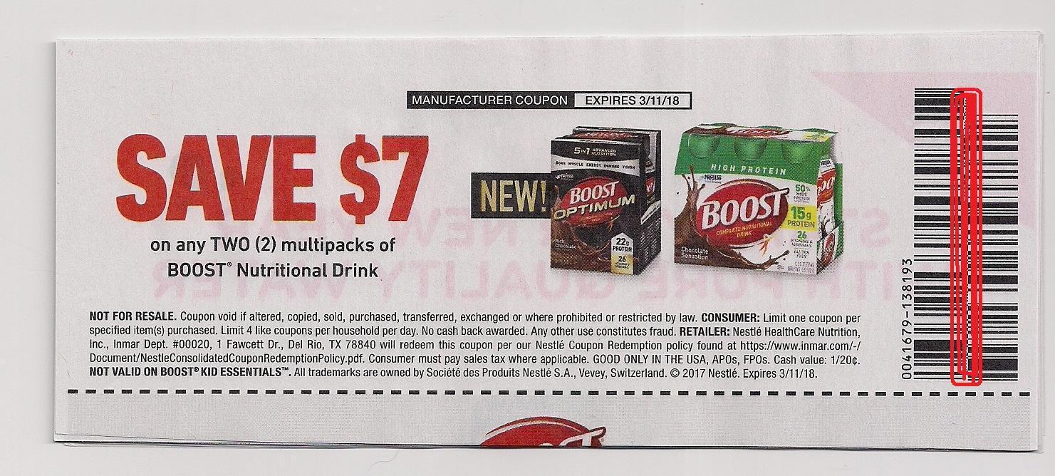 (8) Boost Nutritional Drink  $7 off any 2 multipacks Exp. 3/11/18