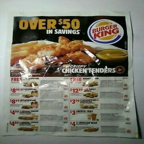 Burger King Coupons (10) Over $50 in Savings