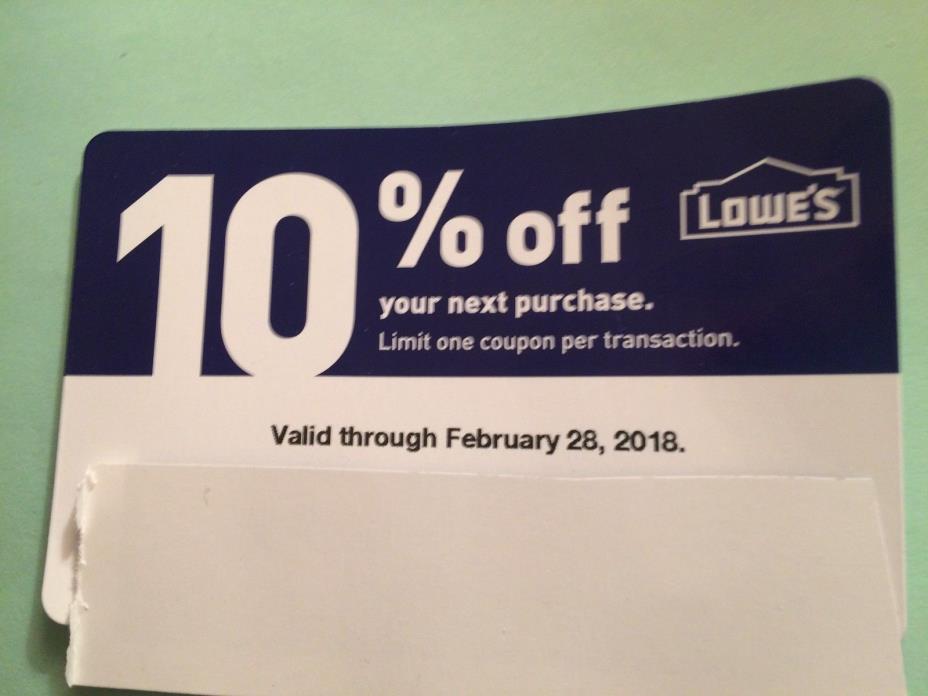 Lowe’s 10% Off Coupon >>>> Expirres Feb. 28, 2018